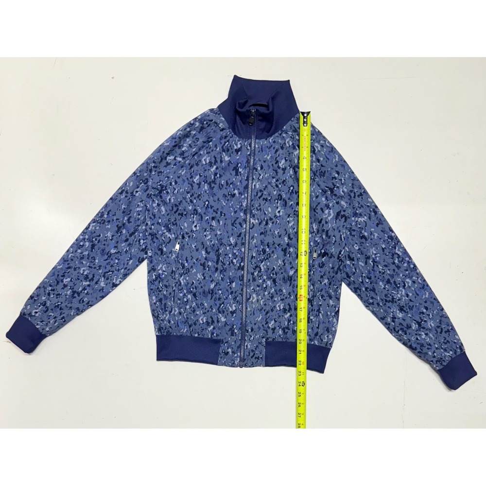 Athleta Brooklyn Bomber Jacket XS Blue Abstract Print Full Zip